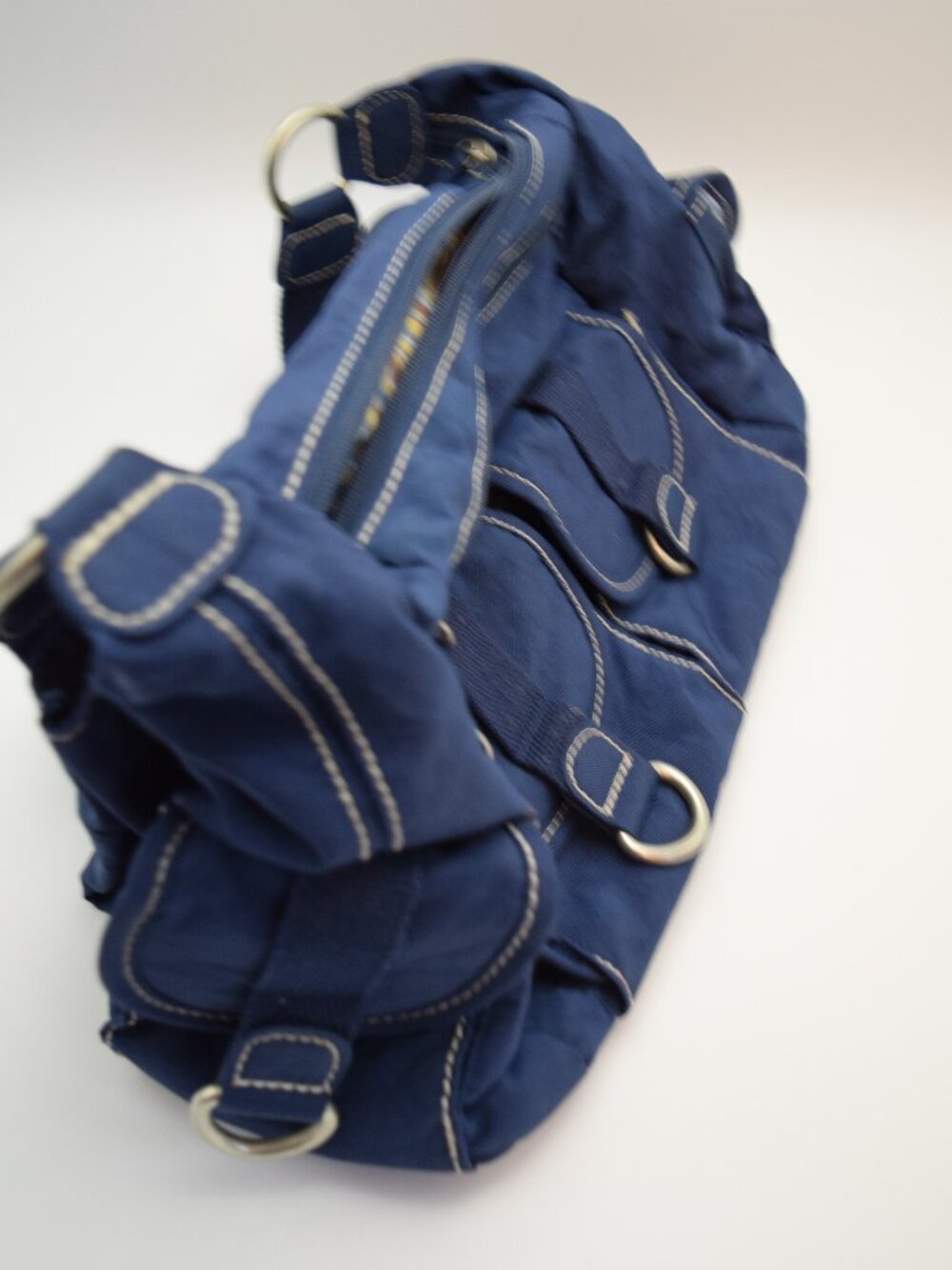 Travelon Anti-Theft Purse Shoulder Bag Hobo Messenger Cargo Pockets Navy Blue